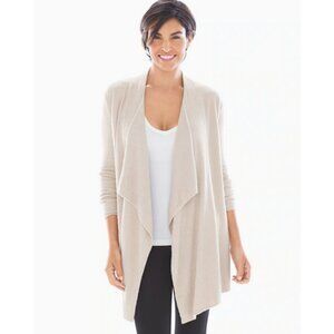💕BAREFOOT DREAMS💕 Bamboo Chic Lite Calypso Wrap Cardigan Stone 1X NWT